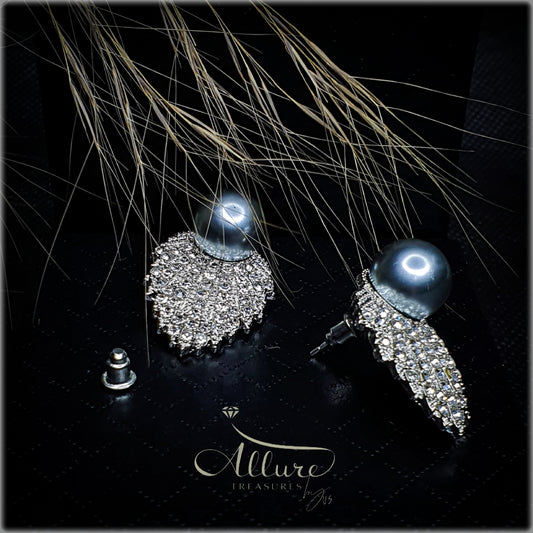 Exquisite Vintage Pearl Earrings with Precious Stones - Luxury & Niche Style