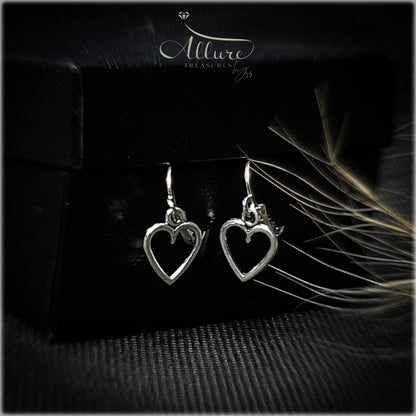 Chic Hollow Heart Dangle Earrings - Alloy, Perfect for Casual & Daily Wear