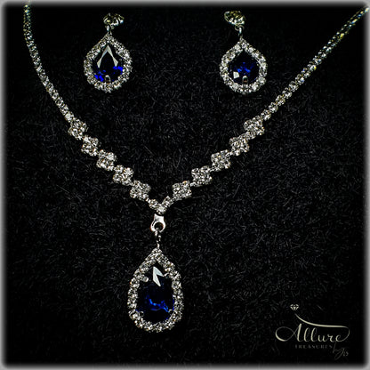 Women's Silver-Plated Zirconia Jewelry Set: Pendant Necklace & Earrings